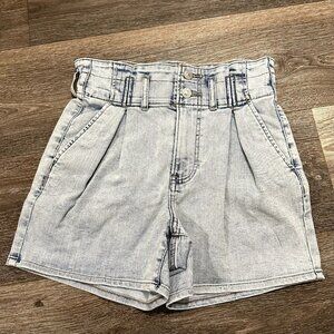 NWOT Express High Waist Paper Bag Denim Shorts Size 00